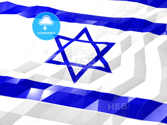 Flag of Israel 3D Wallpaper Illustration – instant download