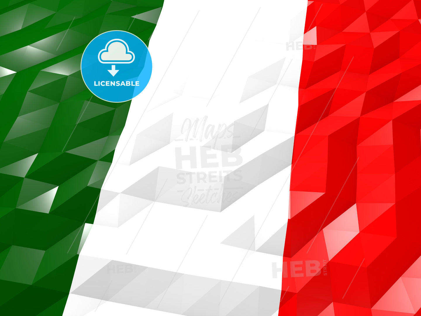 Flag of Italy 3D Wallpaper Illustration – instant download