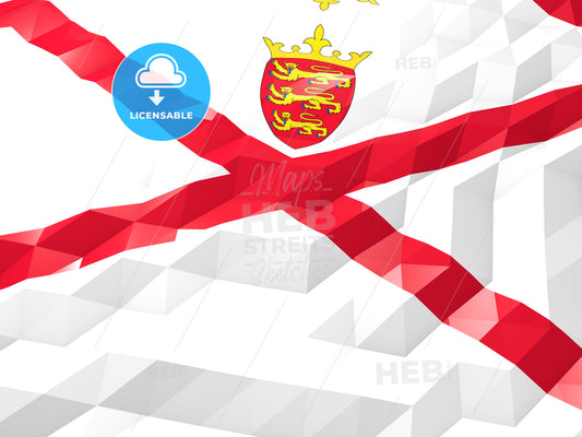 Flag of Jersey 3D Wallpaper Illustration – instant download