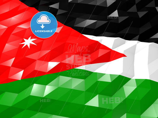 Flag of Jordan 3D Wallpaper Illustration – instant download