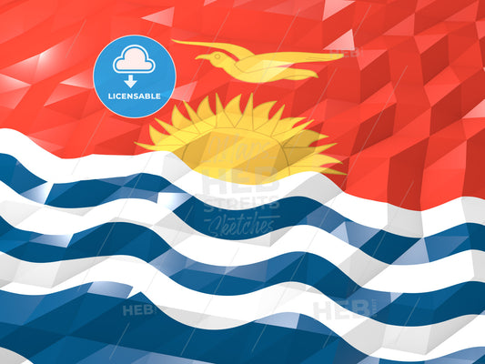 Flag of Kiribati 3D Wallpaper Illustration – instant download