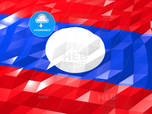 Flag of Laos 3D Wallpaper Illustration – instant download