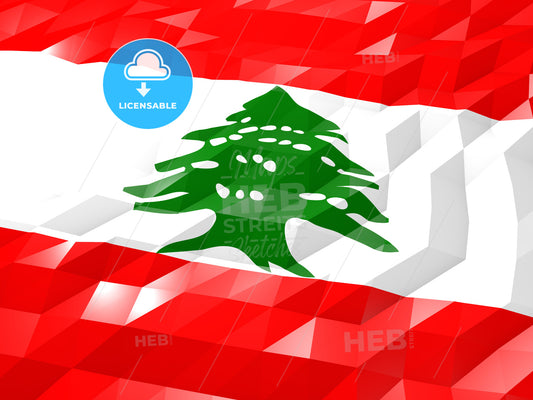 Flag of Lebanon 3D Wallpaper Illustration – instant download