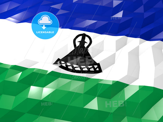 Flag of Lesotho 3D Wallpaper Illustration – instant download