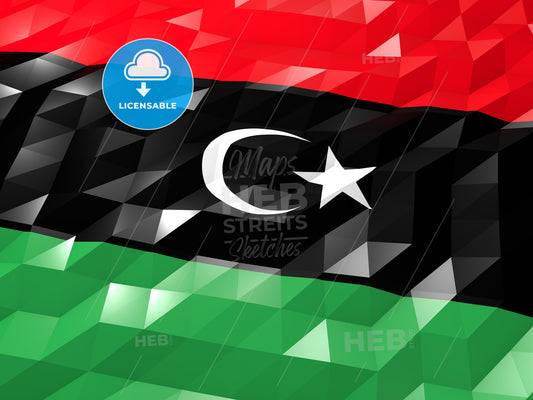 Flag of Libya 3D Wallpaper Illustration – instant download