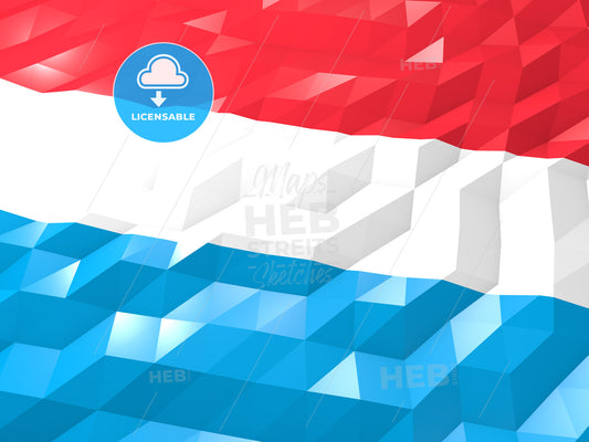 Flag of Luxembourg 3D Wallpaper Illustration – instant download