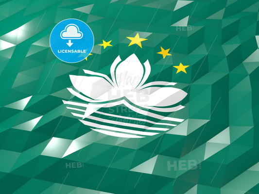 Flag of Macao 3D Wallpaper Illustration – instant download