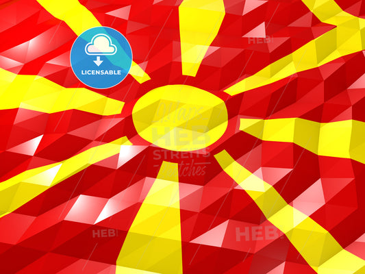 Flag of Macedonia 3D Wallpaper Illustration – instant download