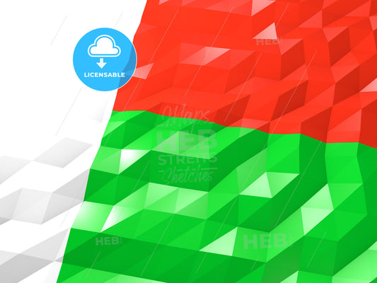 Flag of Madagascar 3D Wallpaper Illustration – instant download