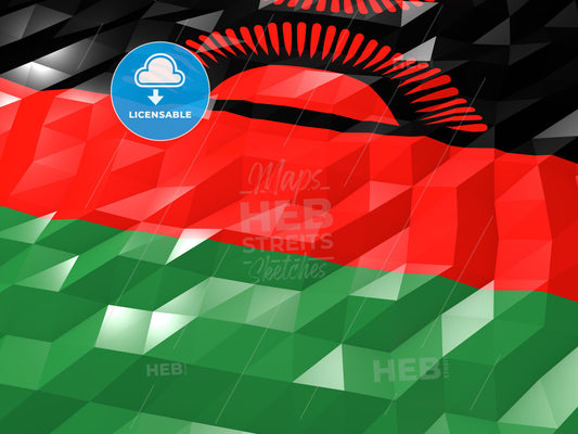 Flag of Malawi 3D Wallpaper Illustration – instant download