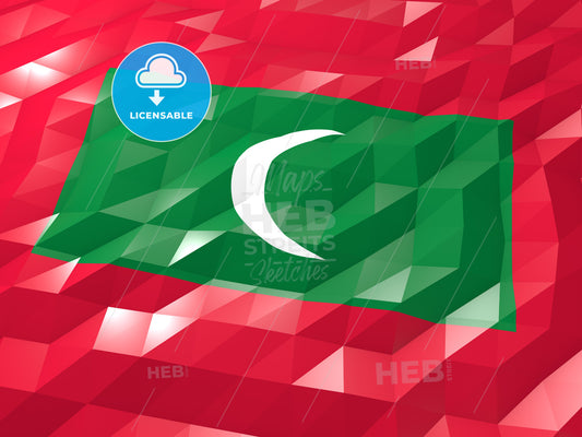 Flag of Maldives 3D Wallpaper Illustration – instant download