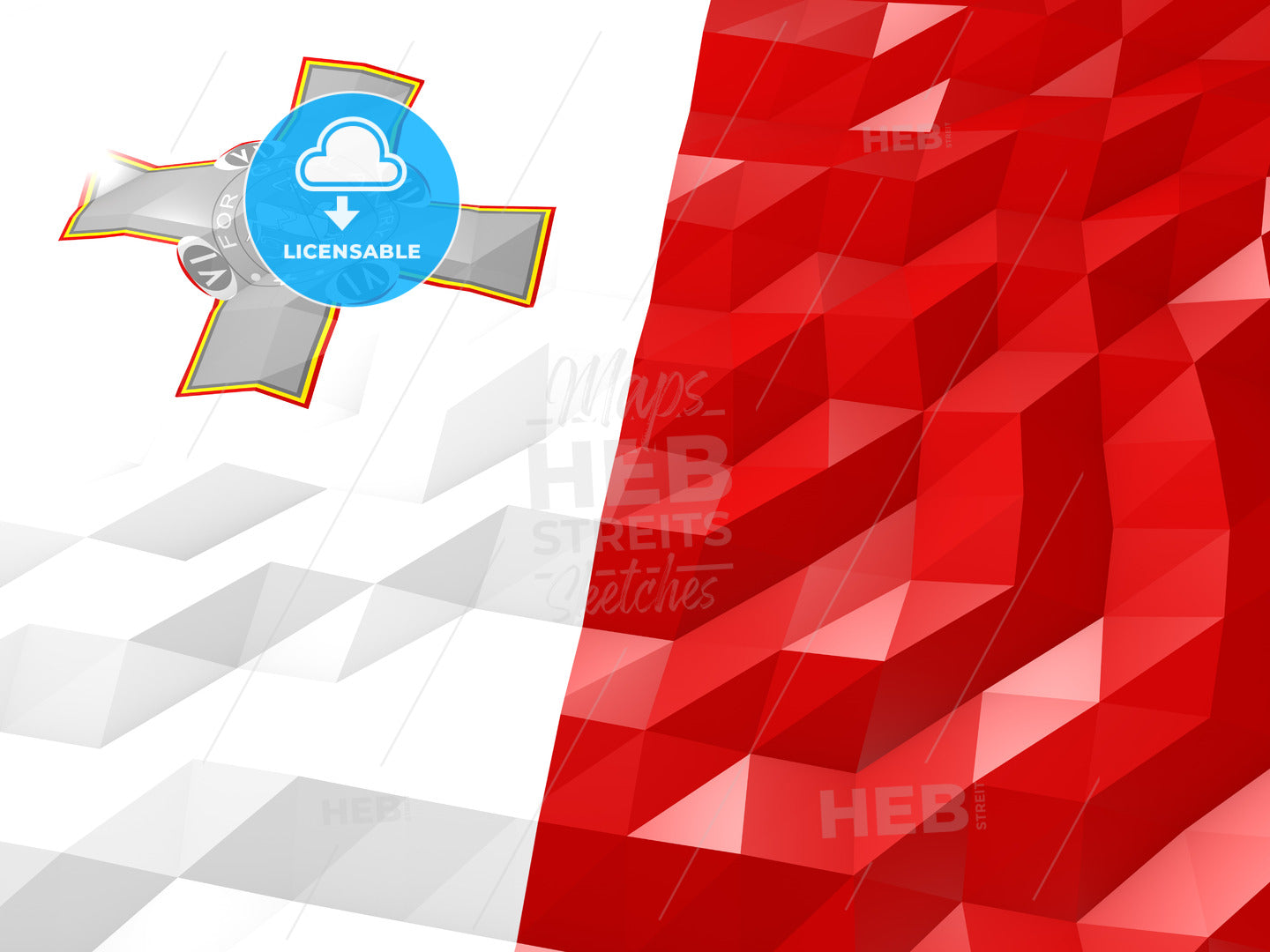 Flag of Malta 3D Wallpaper Illustration – instant download