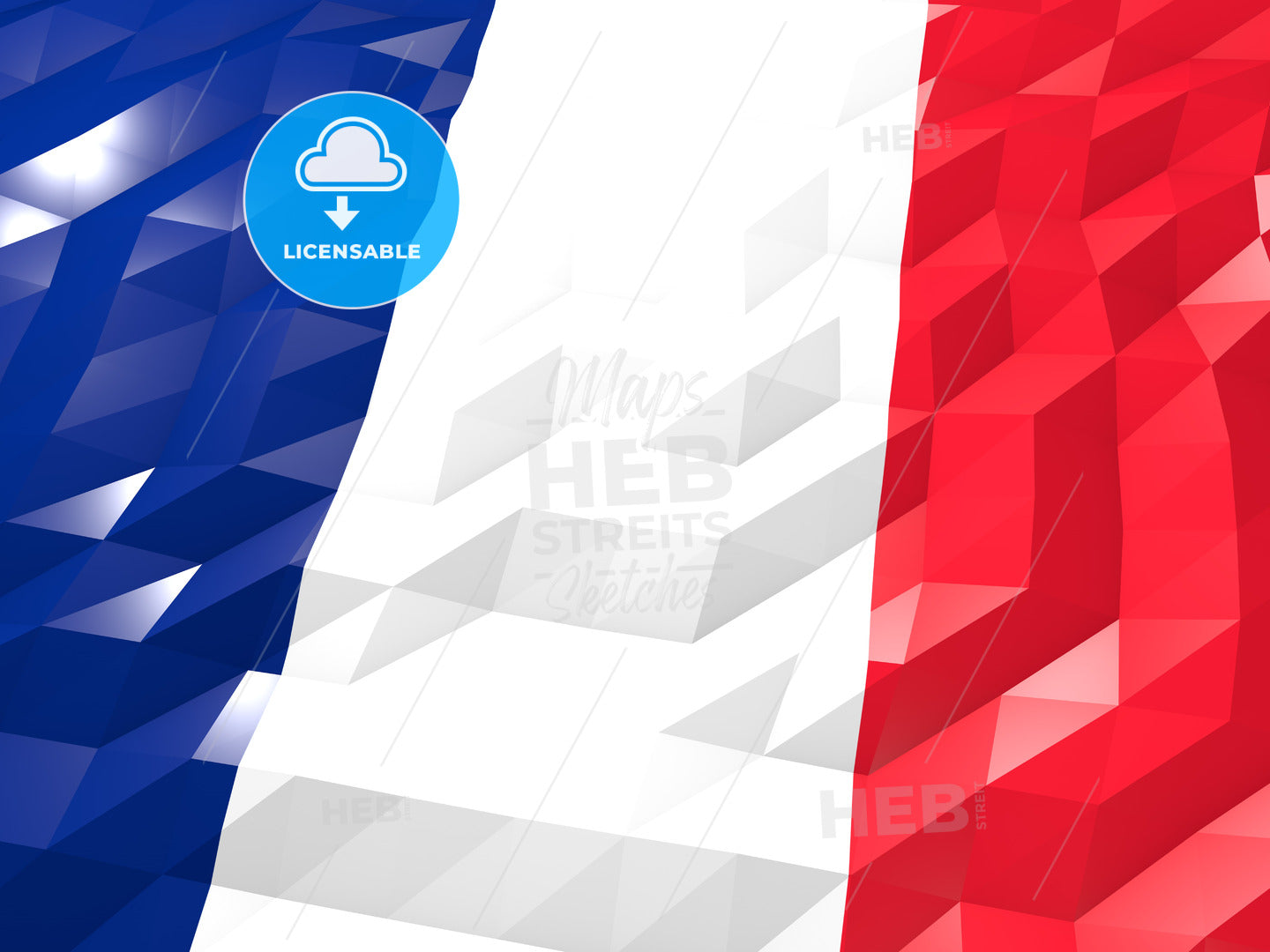 Flag of Martinique 3D Wallpaper Illustration – instant download