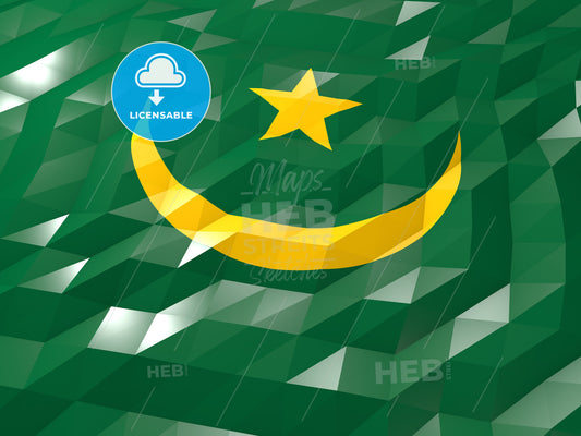 Flag of Mauritania 3D Wallpaper Illustration – instant download