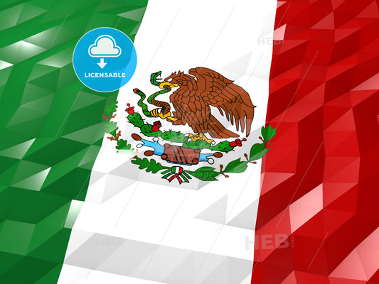 Flag of Mexico 3D Wallpaper Illustration – instant download