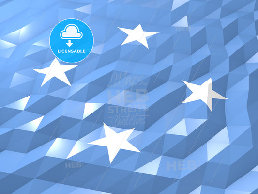 Flag of Micronesia 3D Wallpaper Illustration – instant download