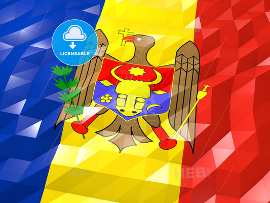Flag of Moldova 3D Wallpaper Illustration – instant download