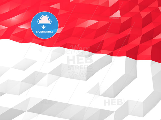Flag of Monaco 3D Wallpaper Illustration – instant download