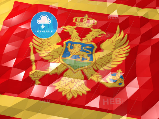 Flag of Montenegro 3D Wallpaper Illustration – instant download