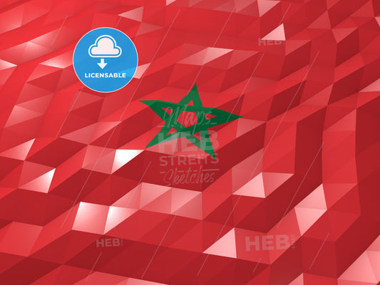 Flag of Morocco 3D Wallpaper Illustration – instant download
