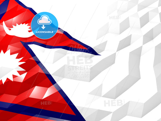 Flag of Nepal 3D Wallpaper Illustration – instant download