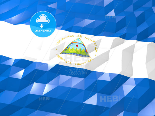 Flag of Nicaragua 3D Wallpaper Illustration – instant download