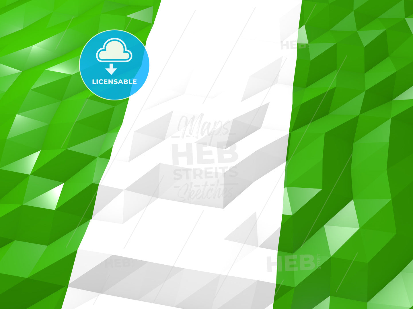 Flag of Nigeria 3D Wallpaper Illustration – instant download