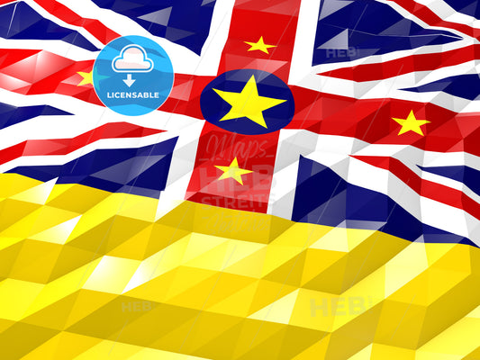 Flag of Niue 3D Wallpaper Illustration – instant download