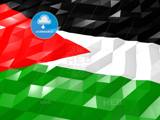Flag of Palestine 3D Wallpaper Illustration – instant download