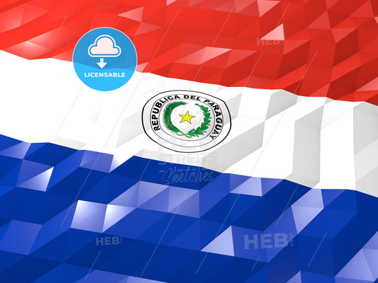 Flag of Paraguay 3D Wallpaper Illustration – instant download
