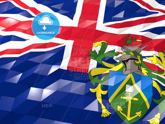 Flag of Pitcairn 3D Wallpaper Illustration – instant download