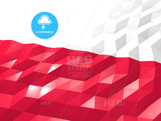 Flag of Poland 3D Wallpaper Illustration – instant download