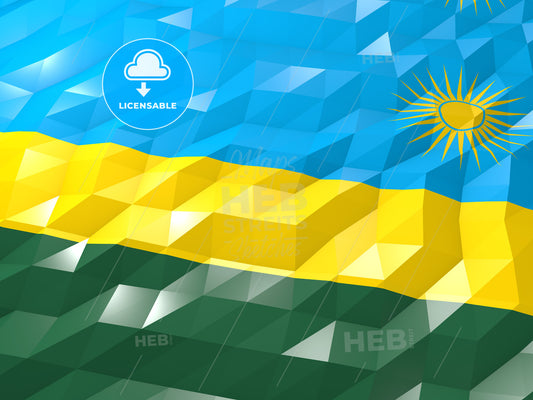 Flag of Rwanda 3D Wallpaper Illustration – instant download