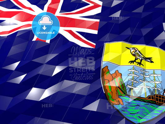 Flag of Saint Helena, Ascension and Tristan da Cunha 3D Wallpape – instant download