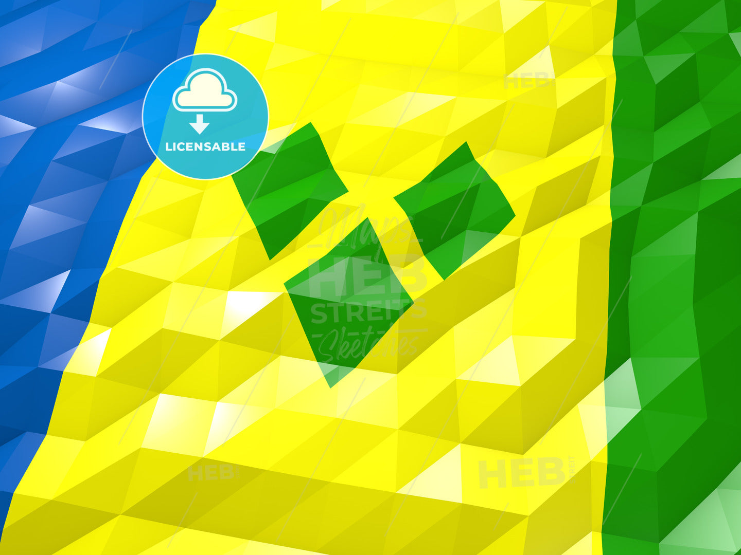 Flag of Saint Vincent and the Grenadines 3D Wallpaper Illustrati – instant download