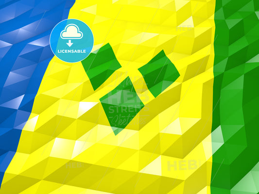 Flag of Saint Vincent and the Grenadines 3D Wallpaper Illustrati – instant download