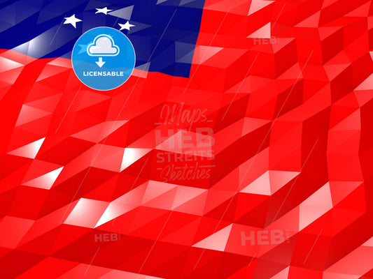 Flag of Samoa 3D Wallpaper Illustration – instant download