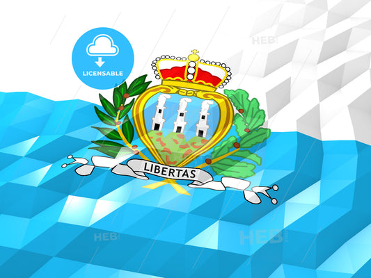Flag of San Marino 3D Wallpaper Illustration – instant download