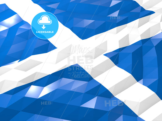 Flag of Scotland 3D Wallpaper Illustration – instant download