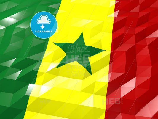 Flag of Senegal 3D Wallpaper Illustration – instant download