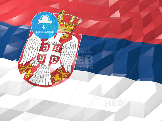 Flag of Serbia 3D Wallpaper Illustration – instant download