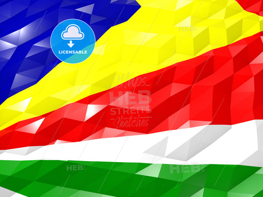 Flag of Seychelles 3D Wallpaper Illustration – instant download