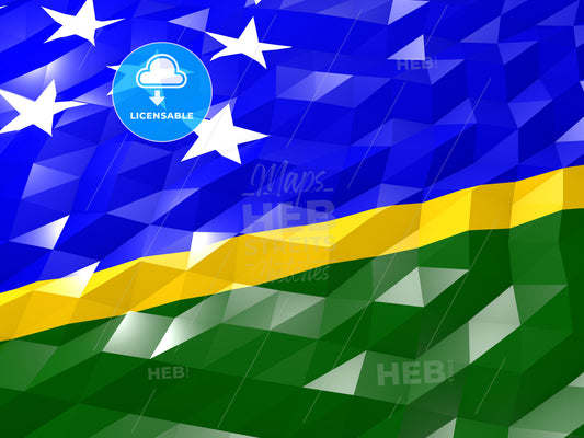 Flag of Solomon Islands 3D Wallpaper Illustration – instant download
