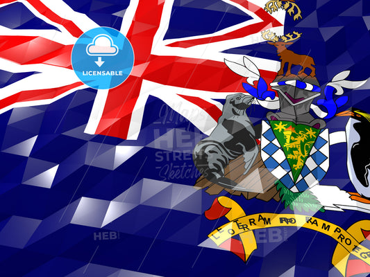 Flag of South Georgia and the South Sandwich Islands 3D Wallpape – instant download