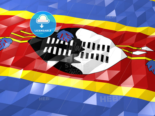 Flag of Swaziland 3D Wallpaper Illustration – instant download