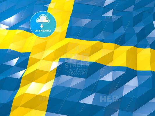 Flag of Sweden 3D Wallpaper Illustration – instant download