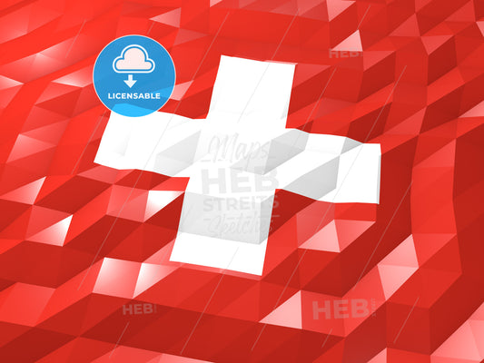 Flag of Switzerland 3D Wallpaper Illustration – instant download