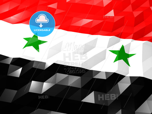 Flag of Syria 3D Wallpaper Illustration – instant download