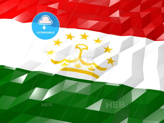 Flag of Tajikistan 3D Wallpaper Illustration – instant download