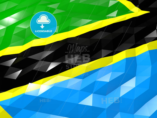 Flag of Tanzania 3D Wallpaper Illustration – instant download